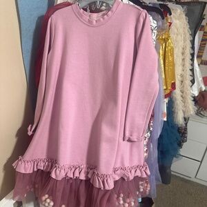 Iittle lovelies Pom Pom dress for valentines Easter fancy or fun girls size 7
